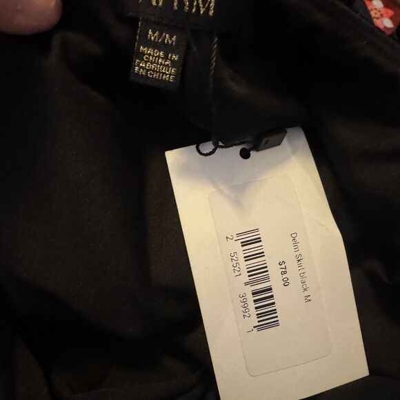 AFRM Delmi Ruched Velvet Midi Skirt Black Size M High Slit Revolve NWT - Picture 7 of 8